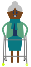 woman using a walker graphic