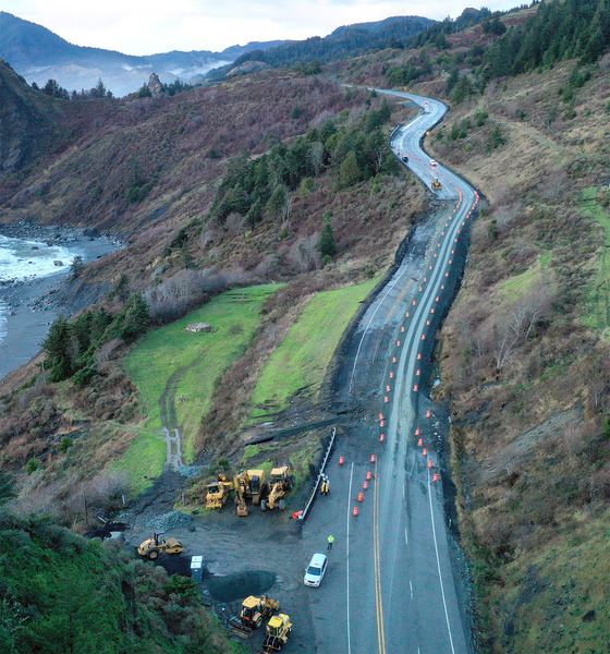 January 2023 photo of U.S. 101 at Arizona Landslide