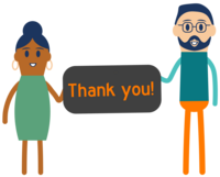 people holding thank you sign icon