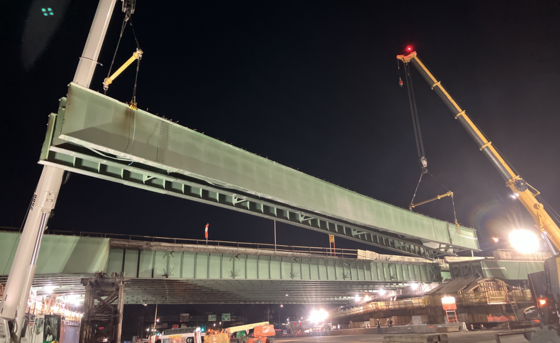 Girder removed from NB span
