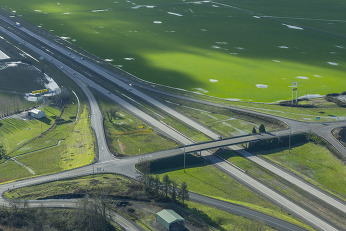 Aerial photo of I-5 near Halsey