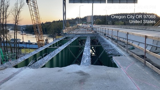 Abernethy Bridge deck demolition