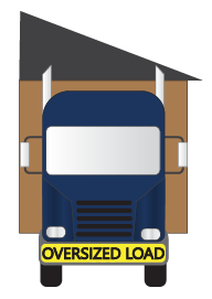 Oversized load semi truck icon