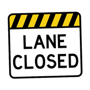 lane closed sign gif