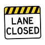lane closed sign gif