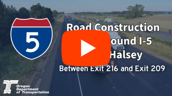 Screenshot of the I-5 paving video on YouTube