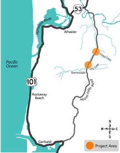 project area map highlighting the two bridge locations