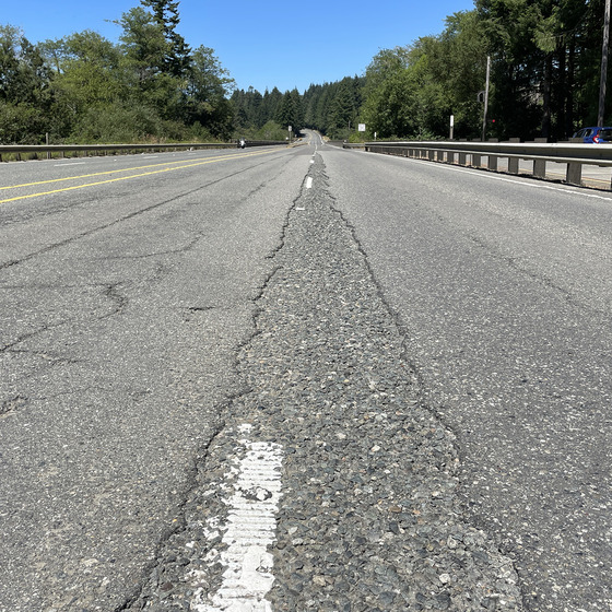Rough pavement on Oregon 42