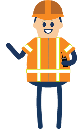 Gif of waving construction worker