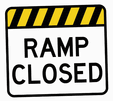 Gif of Ramp Closed sign wiggling