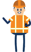 construction worker waving gif