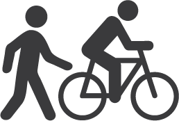 Pedestrian and byciclist icon