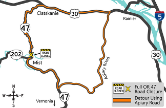 Detour map of project area