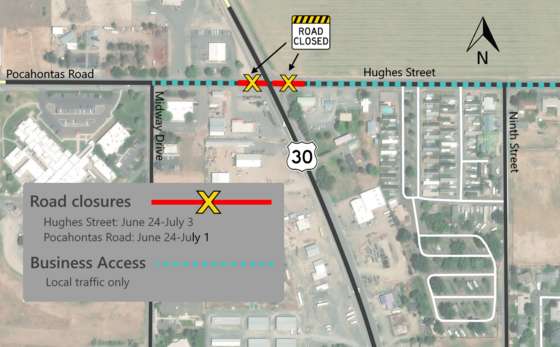 Baker City road closures