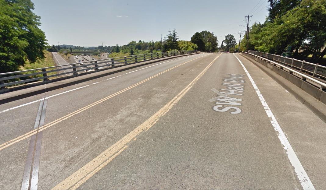 Hall Boulevard over OR 217 in Tigard before it was rebuilt.
