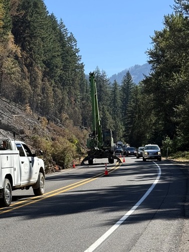 OR 58 Audrey Mountain Fire cleanup.