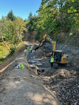 Work on the Historic Highway at the Larch Mountain Slide