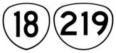 OR 18 and OR 219 highway signs
