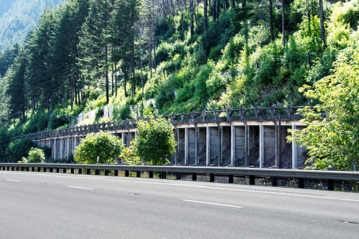 Multnomah Falls East Viaduct on the Historic Columbia River Highway, viewed from Interstate 84.
