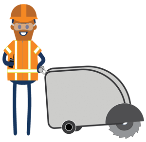 sawcutting construction worker gif