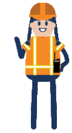 waving construction worker gif