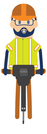 construction worker using jackhammer gif