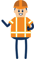Construction worker waving gif