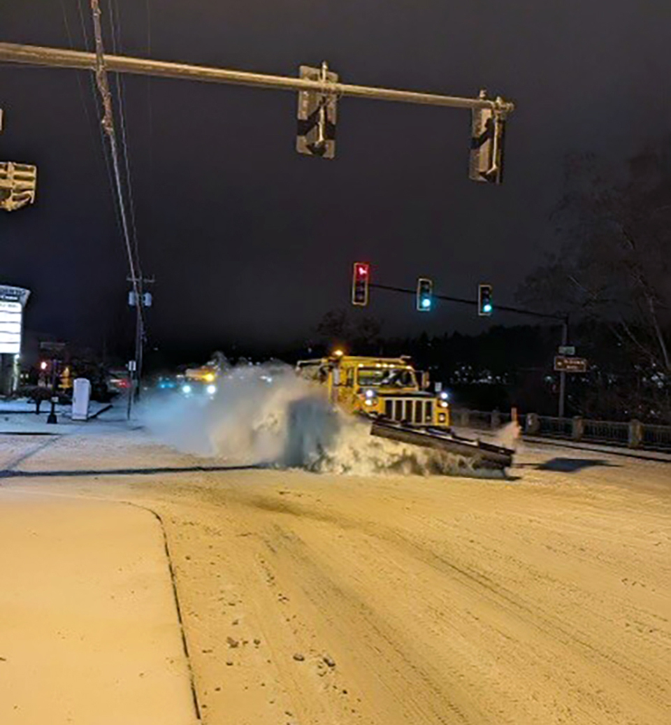 Plowing in Portland.