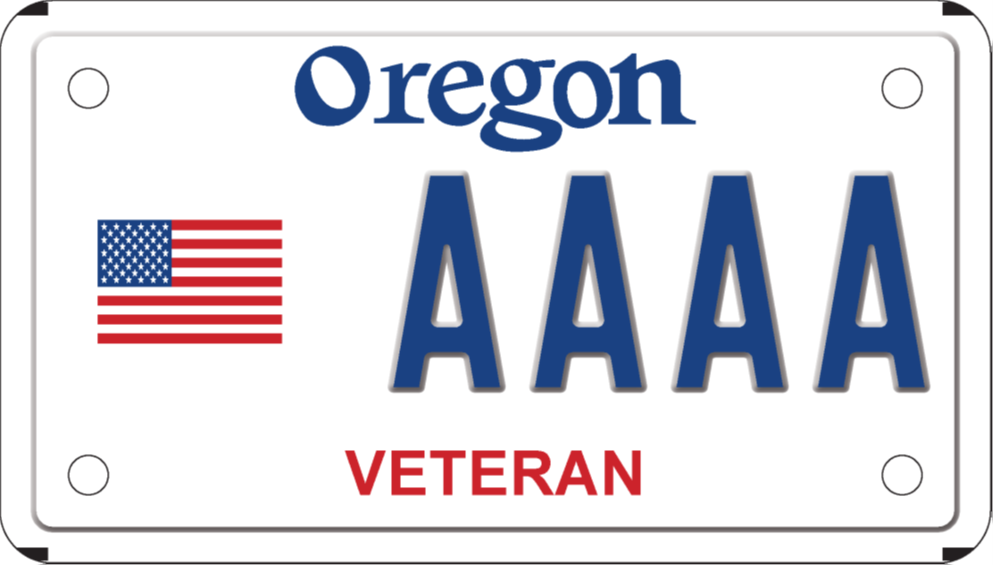 Veteran recognition license plate motorcylce moped