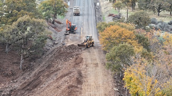 Crews had to excavate a large portion of the roadway to complete repairs, Oct. 29, 2025.