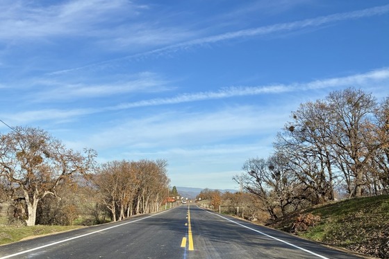 New pavement and striping, Nov. 21