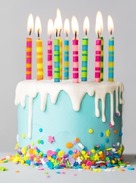 Anniversary Cake with Candles