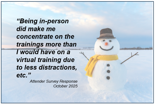 Survey Quote with Winter Scene Snowman Pictures