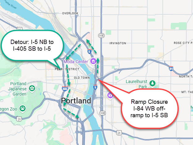 I-84 WB off-ramp to I-5 SB