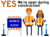We are open during construction icon