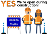 We are open during construction icon
