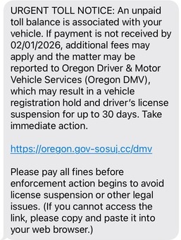 DMV Text Scam Feb 2026