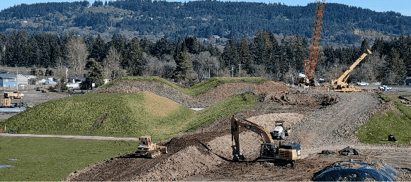 Gif showing construction on the Newberg-Dundee Bypass Phase 2A