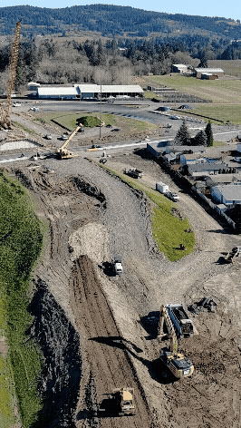 Aerial view of construction