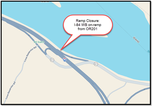 I-84 WB on-ramp from OR201