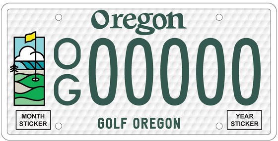 Golf Oregon License Plate