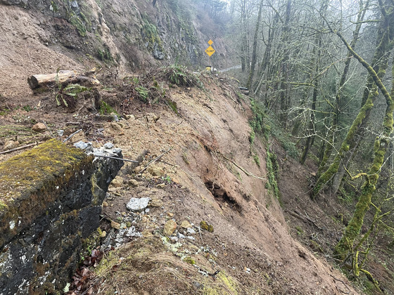 Landslide on Historic Columbia River Highway March 11. Photo taken March 12.