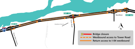 Detour for Tower Road