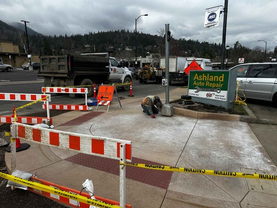 Work zone for ADA curb ramps in Ashland
