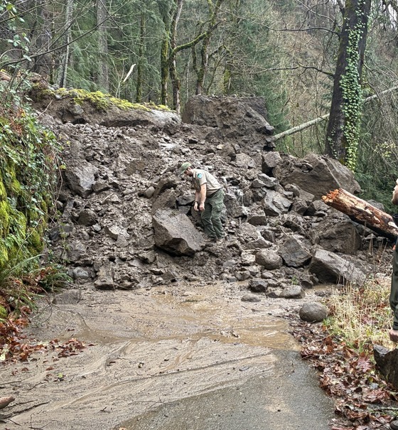 The Historic Columbia River Highway Trail remains impassable between Eagle Creek and Cascade Locks due to a Dec. 19 landslide.