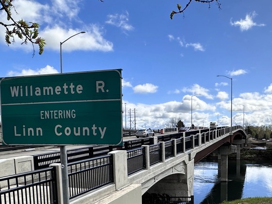 New Van Buren Bridge in Corvallis Oregon. 