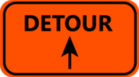 Image of an orange detour sign.