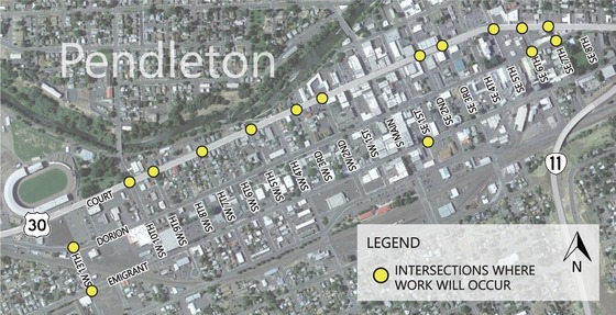 Map of hazmat drilling locations in Pendleton for May 2026