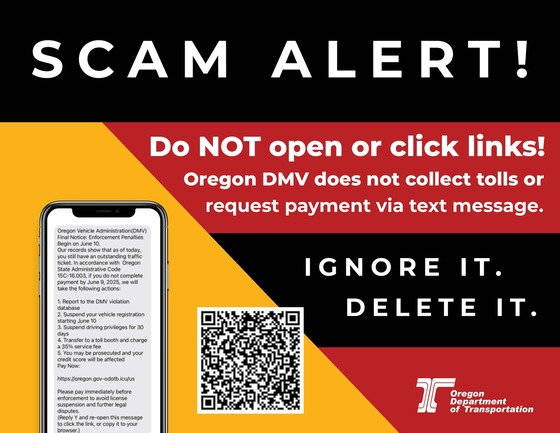 DMV Text Scam Poster English