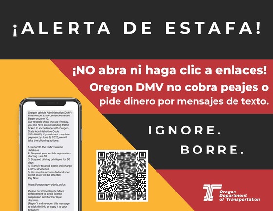 Graphic alerting people of a DMV text scam